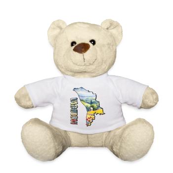 Aquarell Landkarte Moldawien - Teddy - Weiß - Vorne