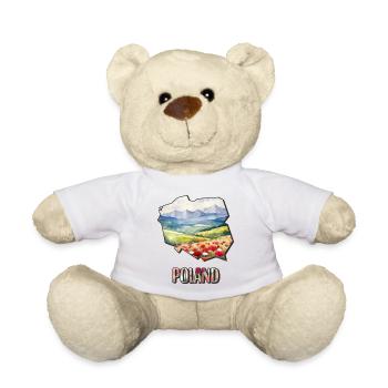 Watercolor Map Poland - Teddy Bear - white - Front