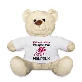 Radfahren macht mich sehr glücklich - Radfahren - Teddy - Weiß - Vorne