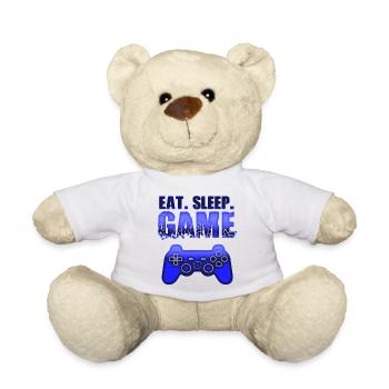 Gamer Game Play Online Computer Gaming Arcade Neon - Teddy Bear - white - Front