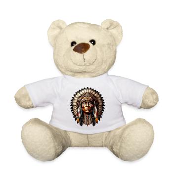 Amerikanischer Indianer Amerikaner - Teddy - Weiß - Vorne