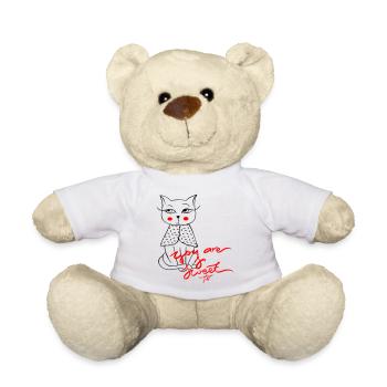 Tu es doux, chat - Nounours - blanc - Devant