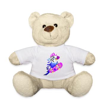 Budgie Skateboard - Teddy Bear - white - Front
