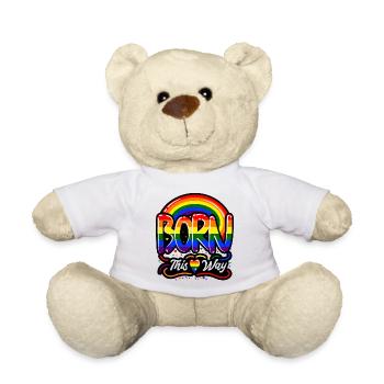 Born This Way Celebrate Pride & Equality - Teddy Bear - white - Front