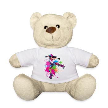 Patineuse à roulettes fille - Nounours - blanc - Devant
