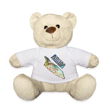 Aquarell Landkarte Aruba - Teddy - Weiß - Vorne