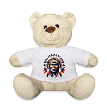 Amerikanischer Indianer Amerikaner - Teddy - Weiß - Vorne