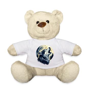 Wolf heult den Vollmond an - Teddy - Weiß - Vorne