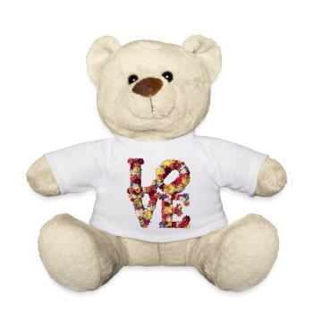 Amour Design floral - Nounours - blanc - Devant
