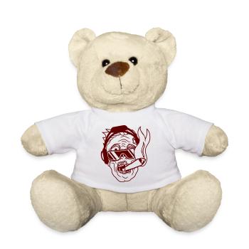 DJ Zombie Monster Horror Halloween Party Music - Teddy Bear - white - Front