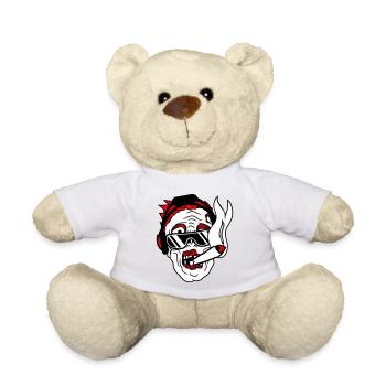 DJ Zombie Monster Horror Halloween Party Music - Teddy Bear - white - Front