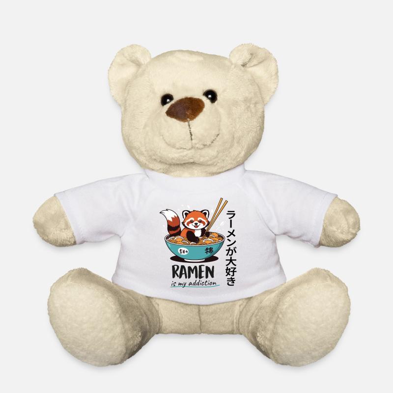 Mignon panda roux dans un bol de ramen - Nounours - blanc