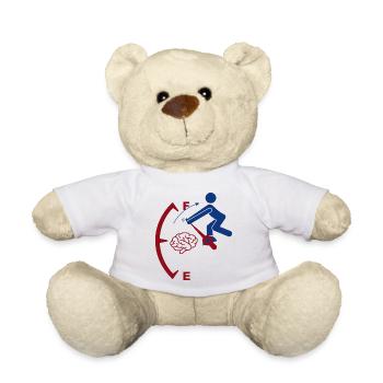 « Carburant cerveau chargé » - Nounours - blanc - Devant