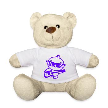 Chick Bird Duck Playing Guitar Music Guitarist - Teddy Bear - white - Front
