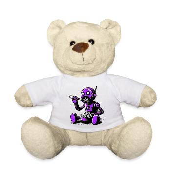 Martian Extraterrestrial Alien Robot - Teddy Bear - white - Front
