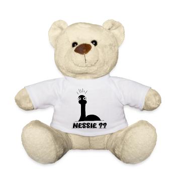 Nessie?? Illustration minimale du Loch Ness - Nounours - blanc - Devant