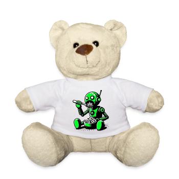 Alien Extraterrestrial Robot - Teddy Bear - white - Front
