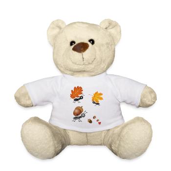 Ants in autumn - Teddy Bear - white - Front