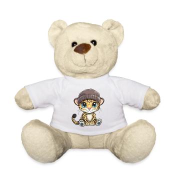 Léopard mignon mignon bébé enfants animal dessin animé - Nounours - blanc - Devant