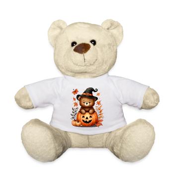 Halloween-Teddybär im Kürbis:Süßer Gruselspaß - Teddy - Weiß - Vorne