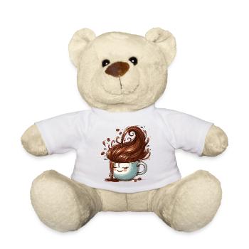 Gute Laune Kaffee Tasse Geschenk - Teddy - Weiß - Vorne