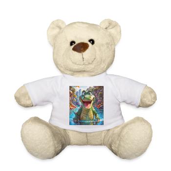 animal australien super mignon crocodile Down Under - Nounours - blanc - Devant