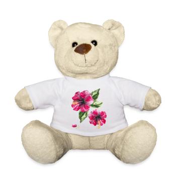 Hibiscus flowers - Teddy Bear - white - Front