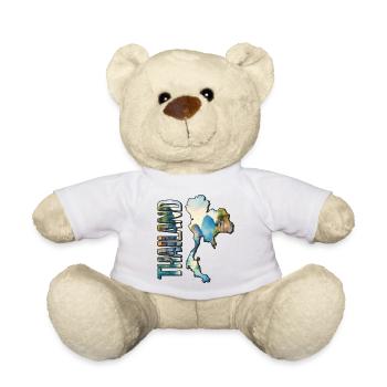 Watercolor Map Thailand - Teddy Bear - white - Front