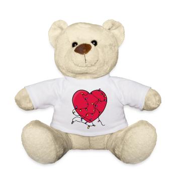 Coeur éclairé - Nounours - blanc - Devant