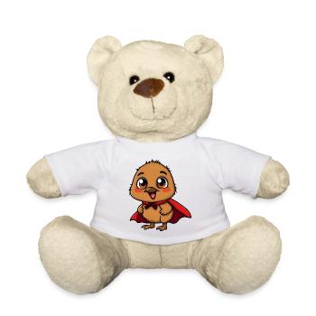 Superhero baby duck Ready for Action - Teddy Bear - white - Front