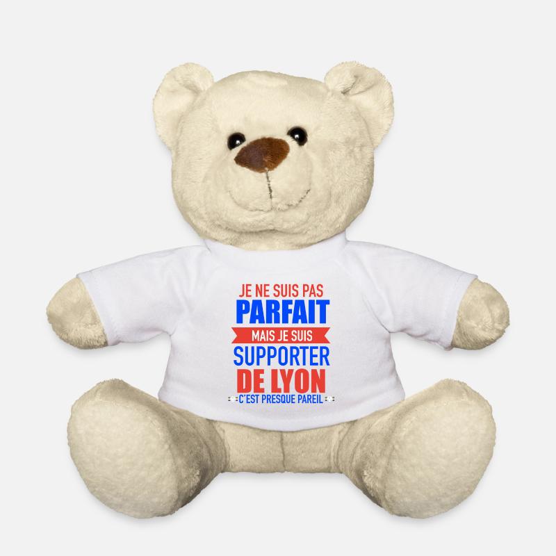 Cadeau Supporter Lyon Foot Lyonnais - Nounours - blanc