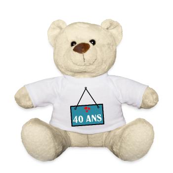 40. 40 YEARS. 40th ANNIVERSARY. 40 YEARS ANNIVERSARY. - Teddy Bear - white - Front