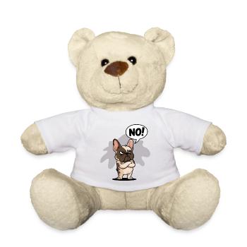 Französische Bulldogge sagt "Nein! - Teddy - Weiß - Vorne