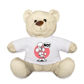 Pudel sagt: "Nein! - Teddy - Weiß - Vorne