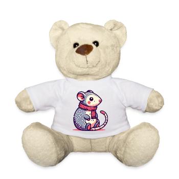 Souris mignonne dans un foulard - Nounours - blanc - Devant