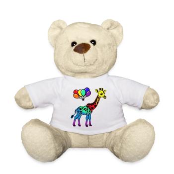 LGBT Gay Pride Girafe Arc-en-ciel Drapeau arc-en-ciel - Nounours - blanc - Devant