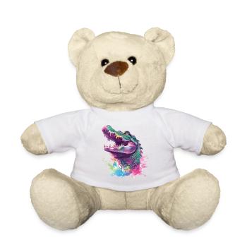 Alligator Crocodile Caiman Reptile Predator Animal - Teddy Bear - white - Front