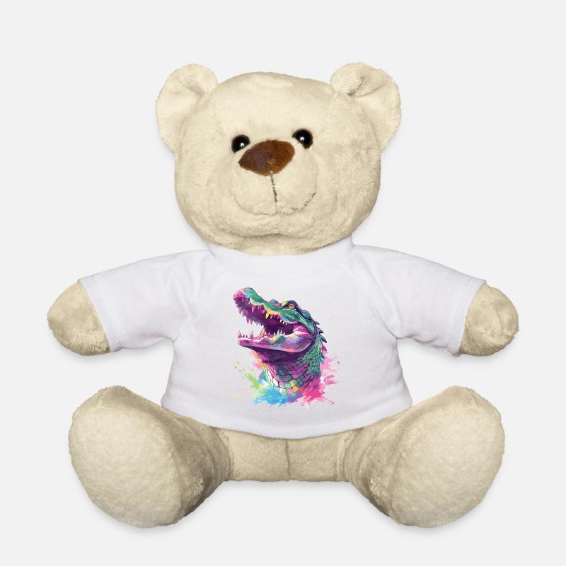 Alligator Krokodil Kaiman Reptil Raubtier Tier - Teddy - Weiß