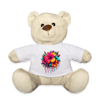 Hibiscus Flowers - Teddy Bear - white - Front
