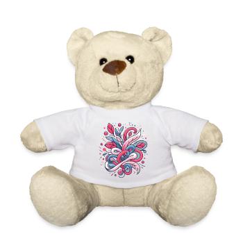 Motif floral abstrait - Nounours - blanc - Devant