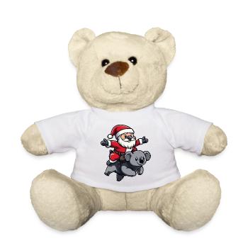 Koala Santa Claus Cartoon - Teddy Bear - white - Front