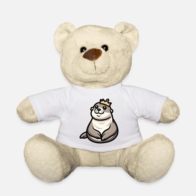 Robbe Tier Cartoon Krone - Teddy - Weiß
