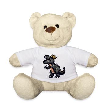 Dinosaur T-Rex Cartoon Crown - Teddy Bear - white - Front