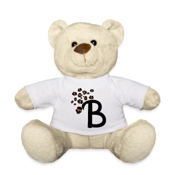Lettre b motifs léopard - Nounours - blanc - Devant