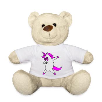 Dabbing Unicorn Cool - Teddy Bear - white - Front