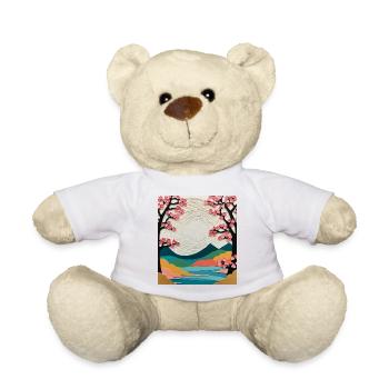 Paysage avec des arbres en fleurs - Nounours - blanc - Devant
