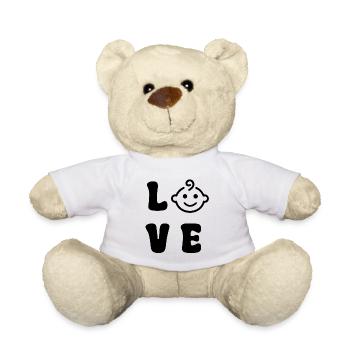 Baby L V E Black - Teddy Bear - white - Front