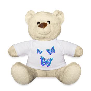 Magical Butterflies in a Blue and Purple Palette - Teddy Bear - white - Front