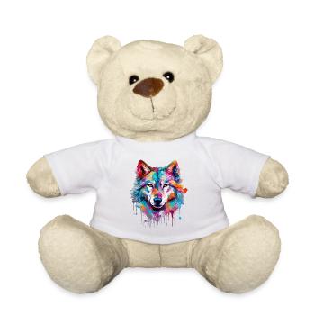 Wolf Wolfskopf Raubtier Wald Natur Wildnis Bunt - Teddy - Weiß - Vorne