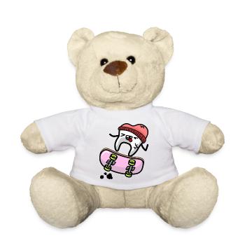 Dent Kawaii sur Skateboard - Nounours - blanc - Devant